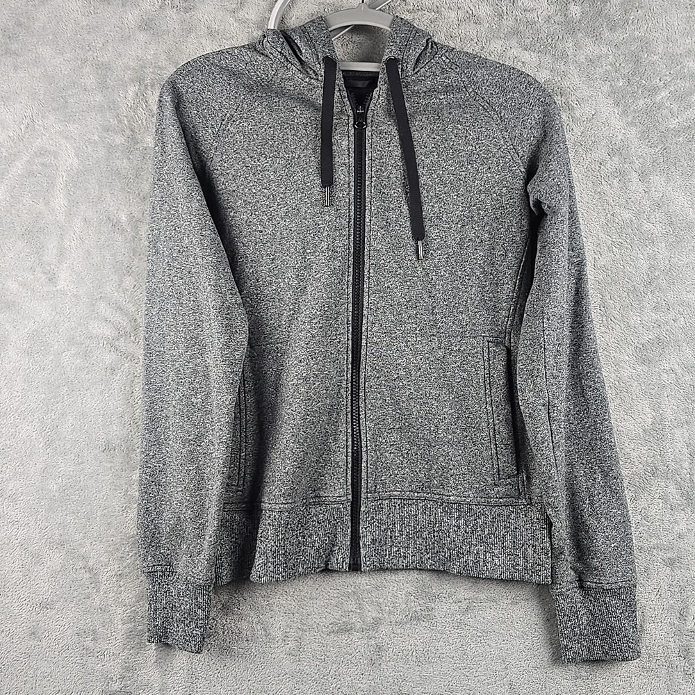 Lululemon Scuba Hoodie Womens Size 4 Gray Full Zip Long Sleeve Gym Performance